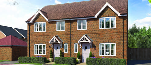 Computer Generated Image of 3 bedroom house for sale in Oxfordshire. Cala at Nobel Park, Didcot.