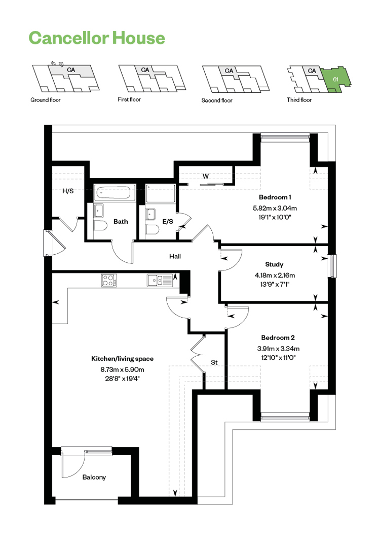 7770875 CALA SOUTH Kings Barton Cancellor House Apartments Plot 61 Web Floorplans 800X1200