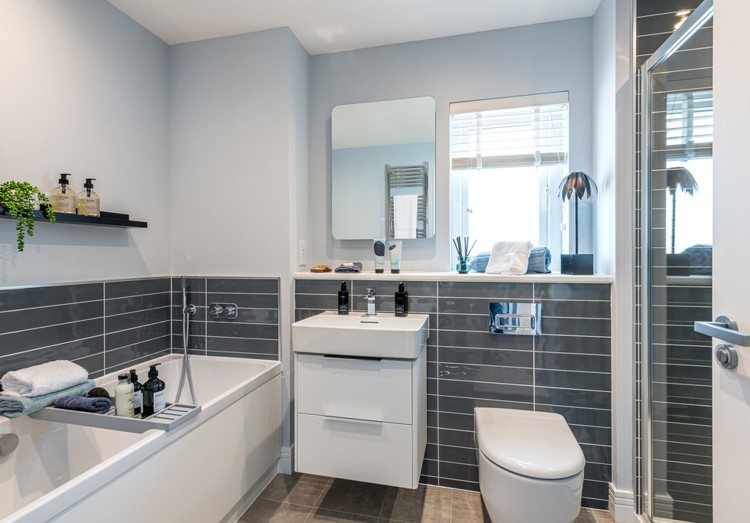 5 bedroom showhome | luxury family bathroom with separate bath and walk-in shower