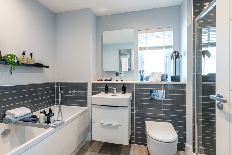 5 bedroom showhome | luxury family bathroom with separate bath and walk-in shower