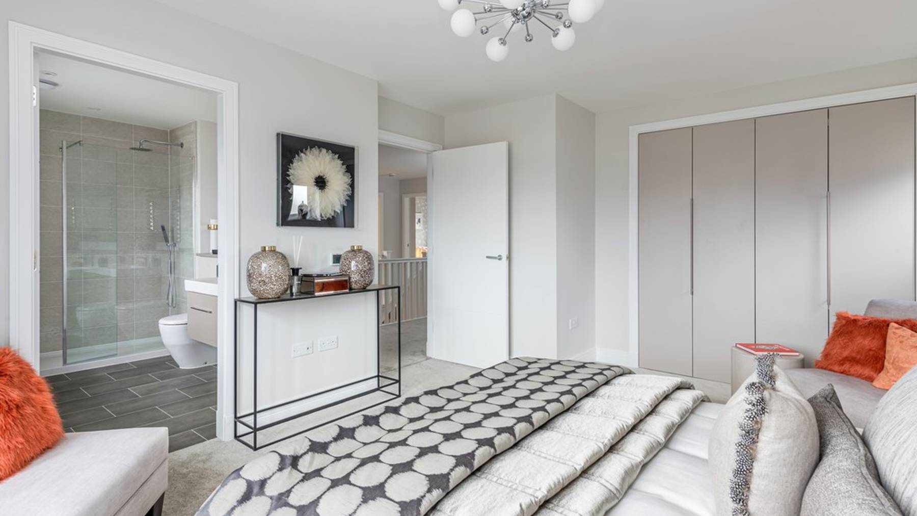 Master bedroom with ensuite and built in wardrobes 