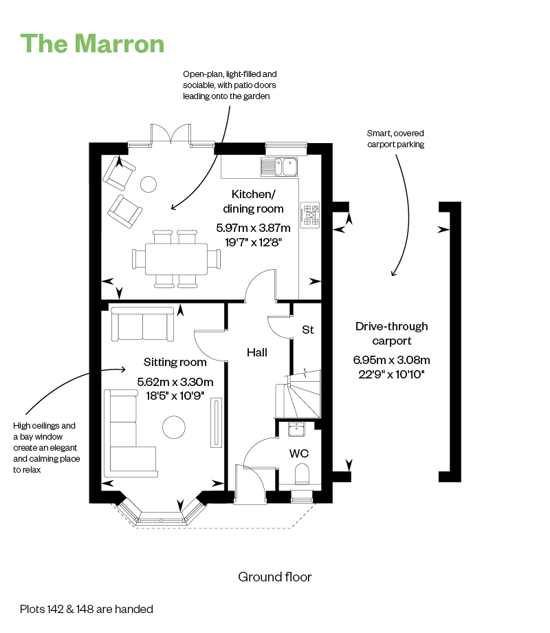 The Marron GF Annotated Floor Plan