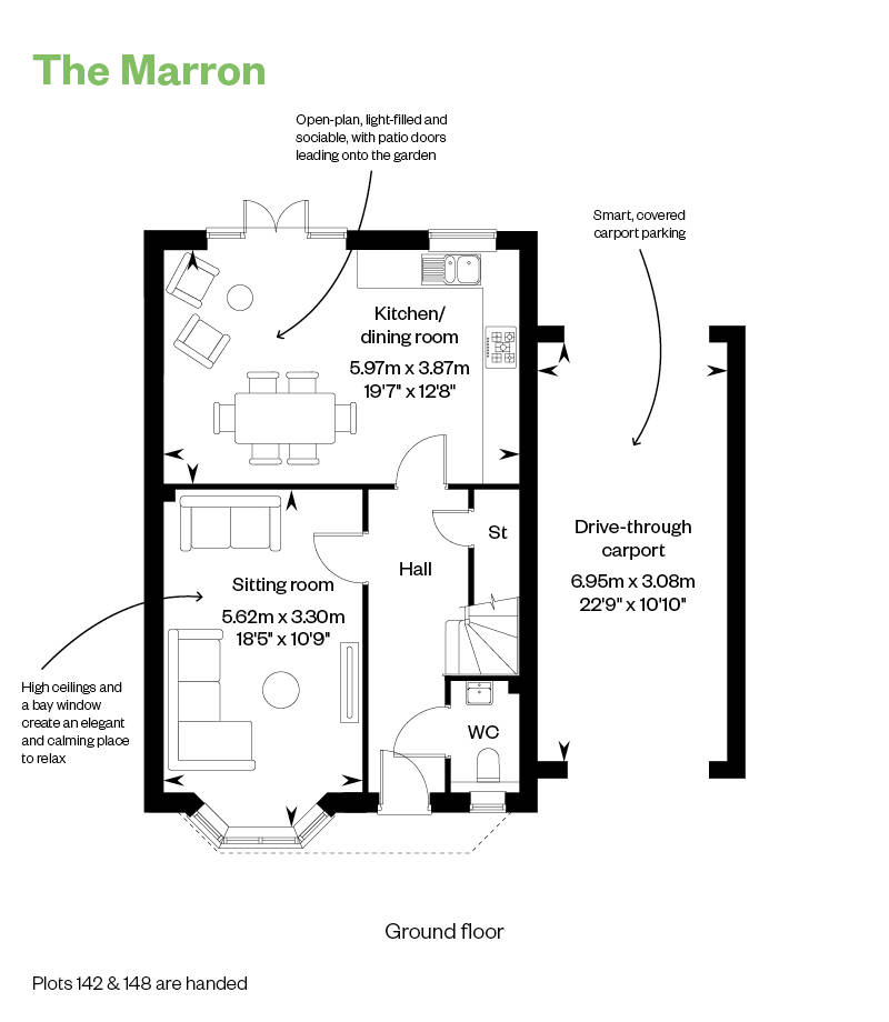 The Marron GF Annotated Floor Plan