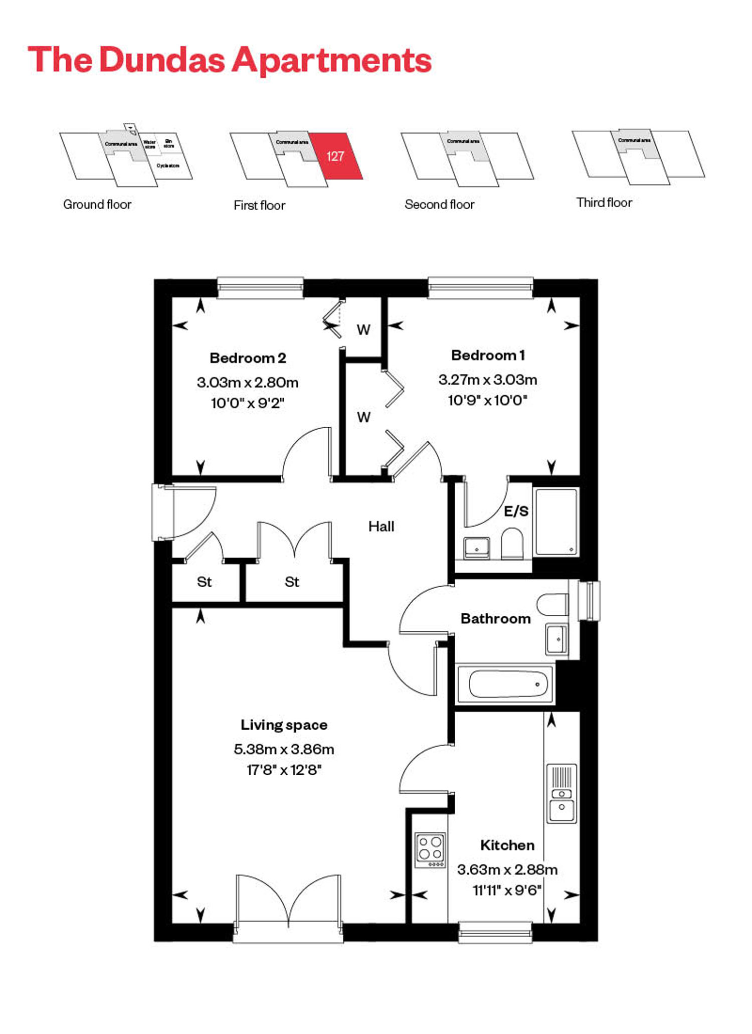 Dundas Apartment Floor Plan - Plot 127