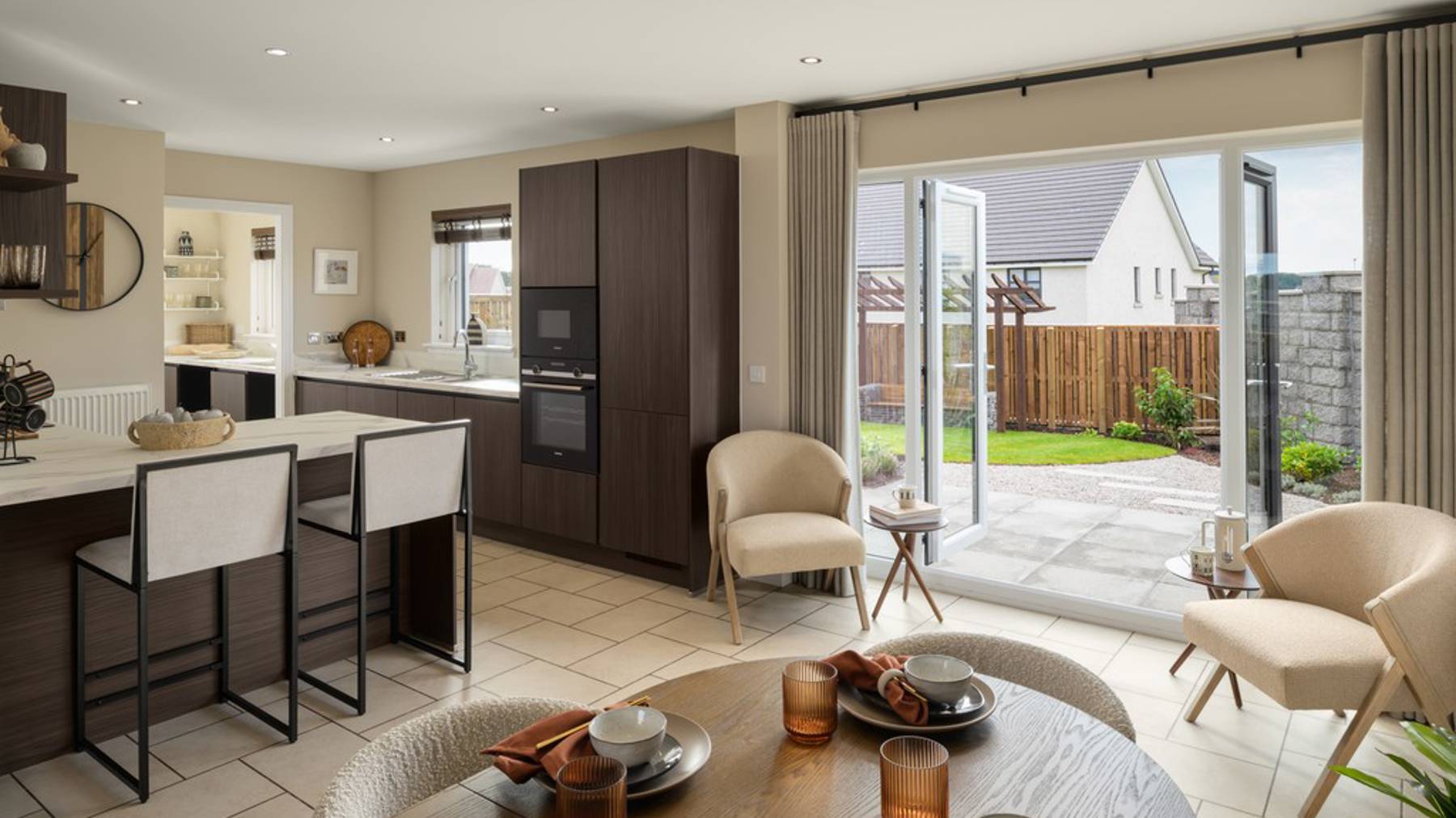 The Brodie Kitchen and dining area in Woodhurst Milltimber 