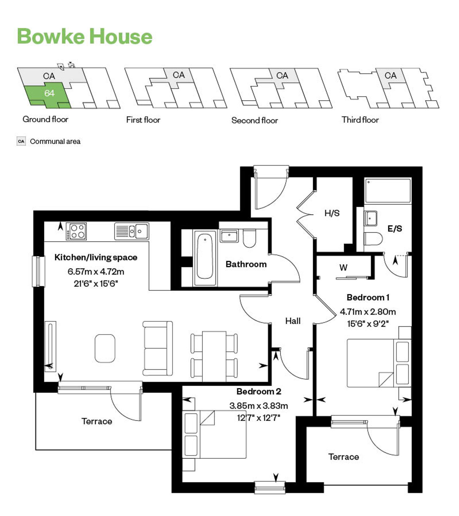 Kings Barton Bowke House Apartments Annotated FP Plot 64