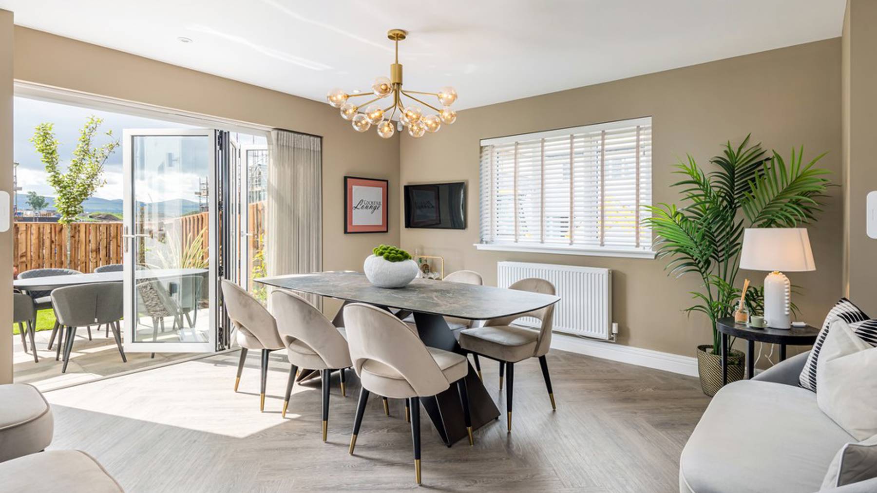 4 bedroom showhome | open plan high spec kitchen and dining area 