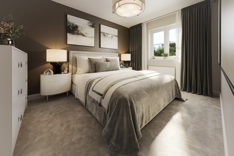 The Guelder Apartment Internal CGI P5,8 Bed 2 At Ingatestone Grove, Essex