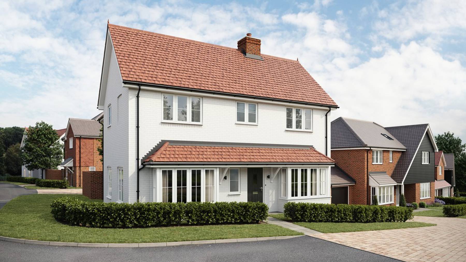 CGI of houses for sale at The Willows, Burridge