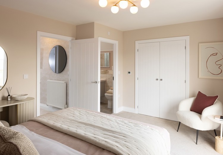 The Gloster bedroom1 Built-In Wardrobe & Ensuite Cala At Waterbeach, Cambridgeshire