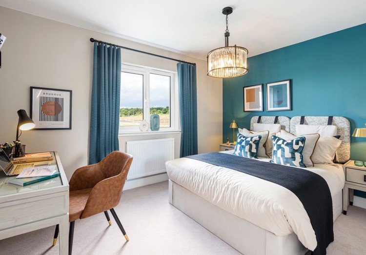4 bedroom showhome | Light-filled generous bedroom with fitted wardrobes as standard 