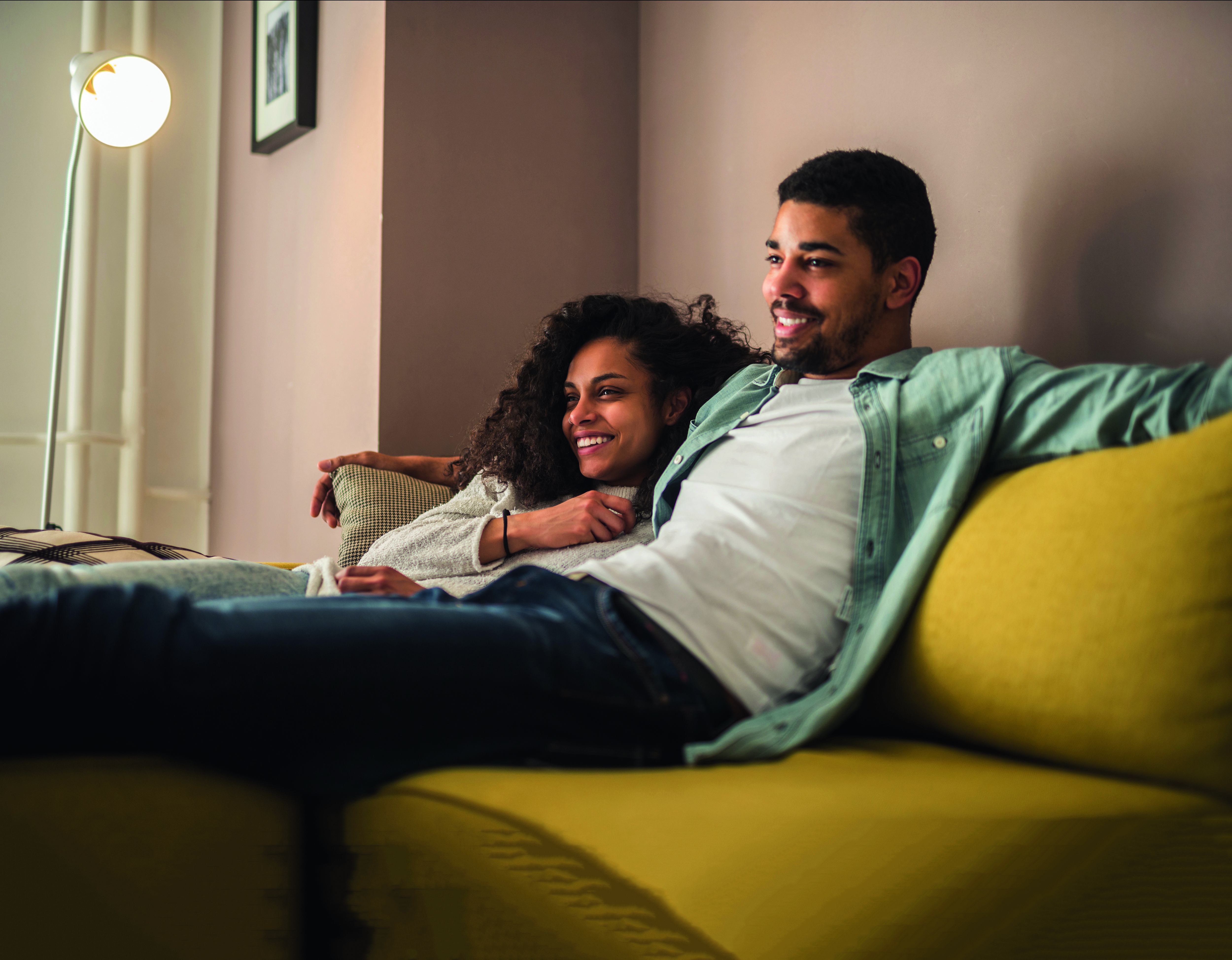 Couple relaxing, sofa | Cala Homes for sale in Chelmsford