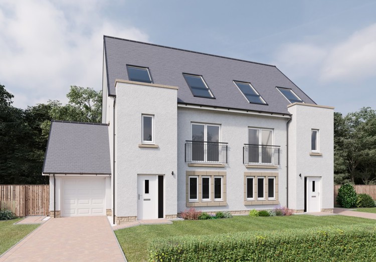 The Duffy External CGI | 4 bedroom plus study townhouse for sale at Belwood Oaks, Penicuik