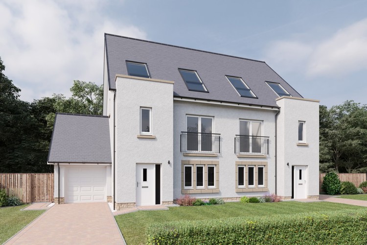 The Duffy External CGI | 4 bedroom plus study townhouse for sale at Belwood Oaks, Penicuik