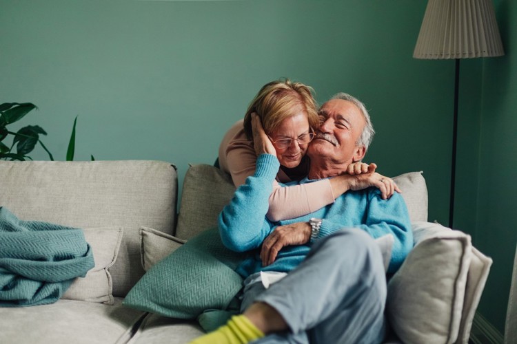 Couple embracing