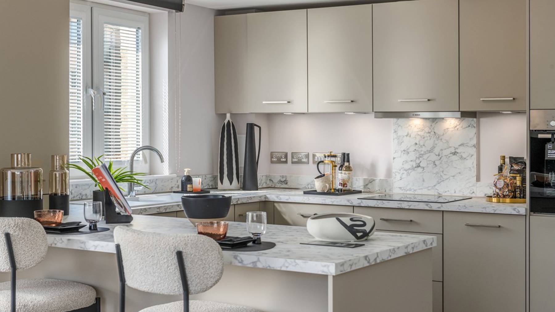 2 bedroom show apartment | high specification kitchen with Bosch appliances