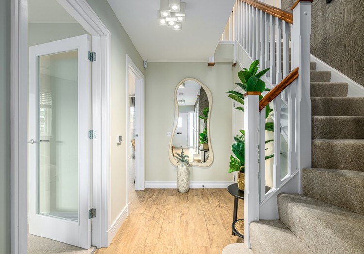 4 bedroom showhome | downstairs hallway with spacious feel