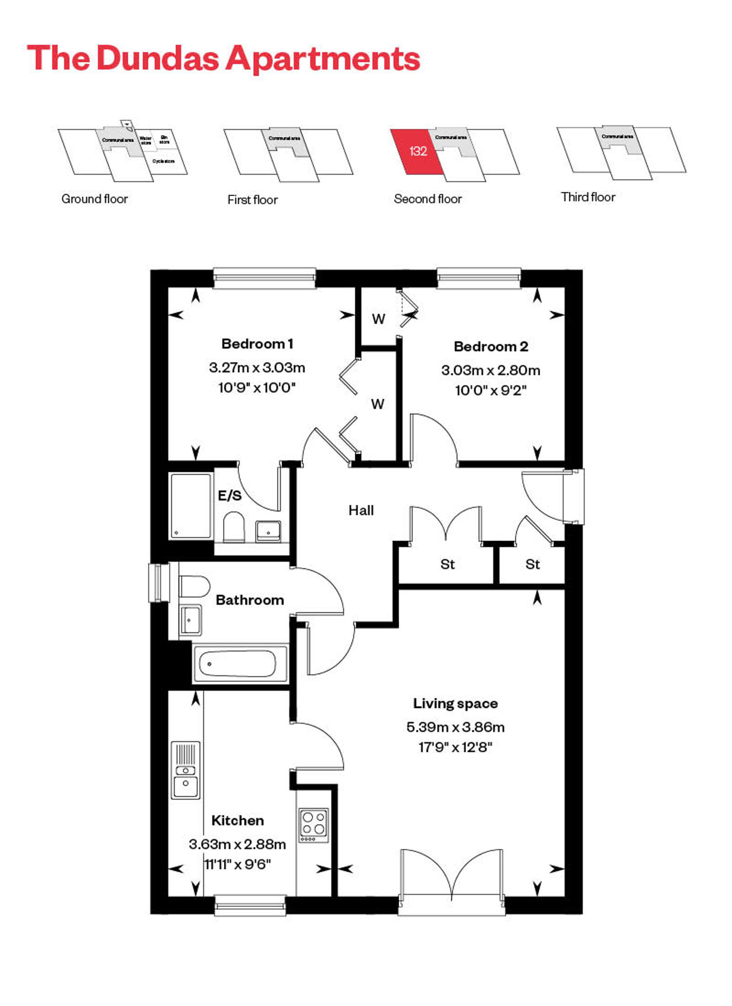 Dundas Apartment Floor Plan - Plot 132