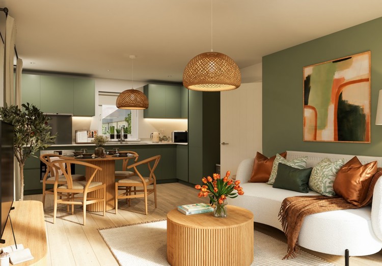 Hale Apartment Kitchen Living Dining CGI Waterbeach, Cambridge