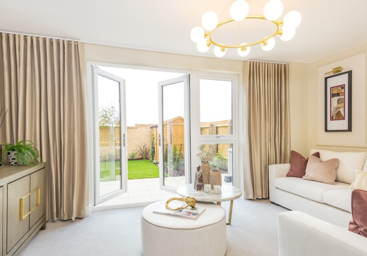 Living room of house for sale in Winchester. Kings Barton at The Green.