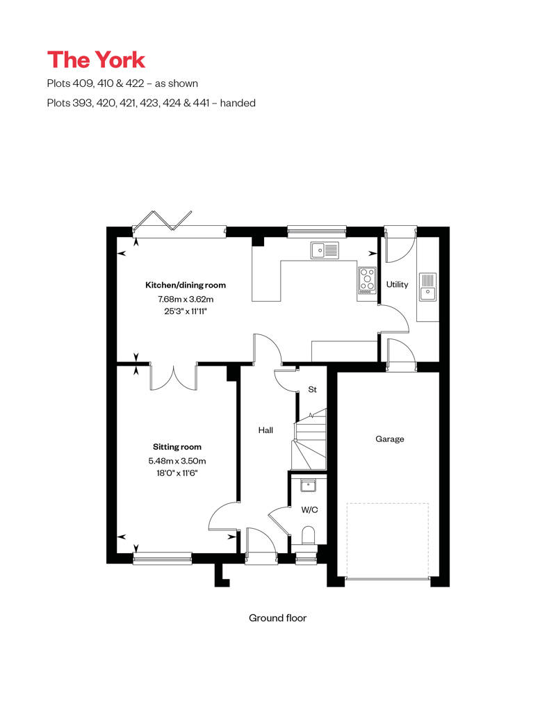 York Ground Floor floorplan at Cross Trees Park, Shrivenham