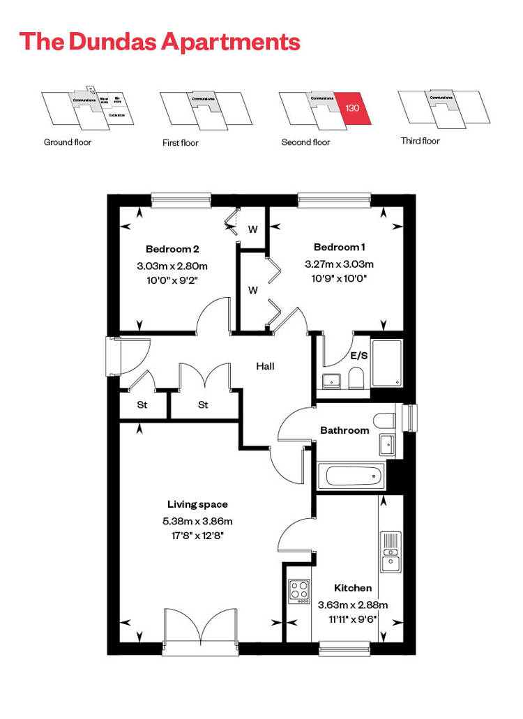 Dundas Apartment Floor Plan - Plot 130