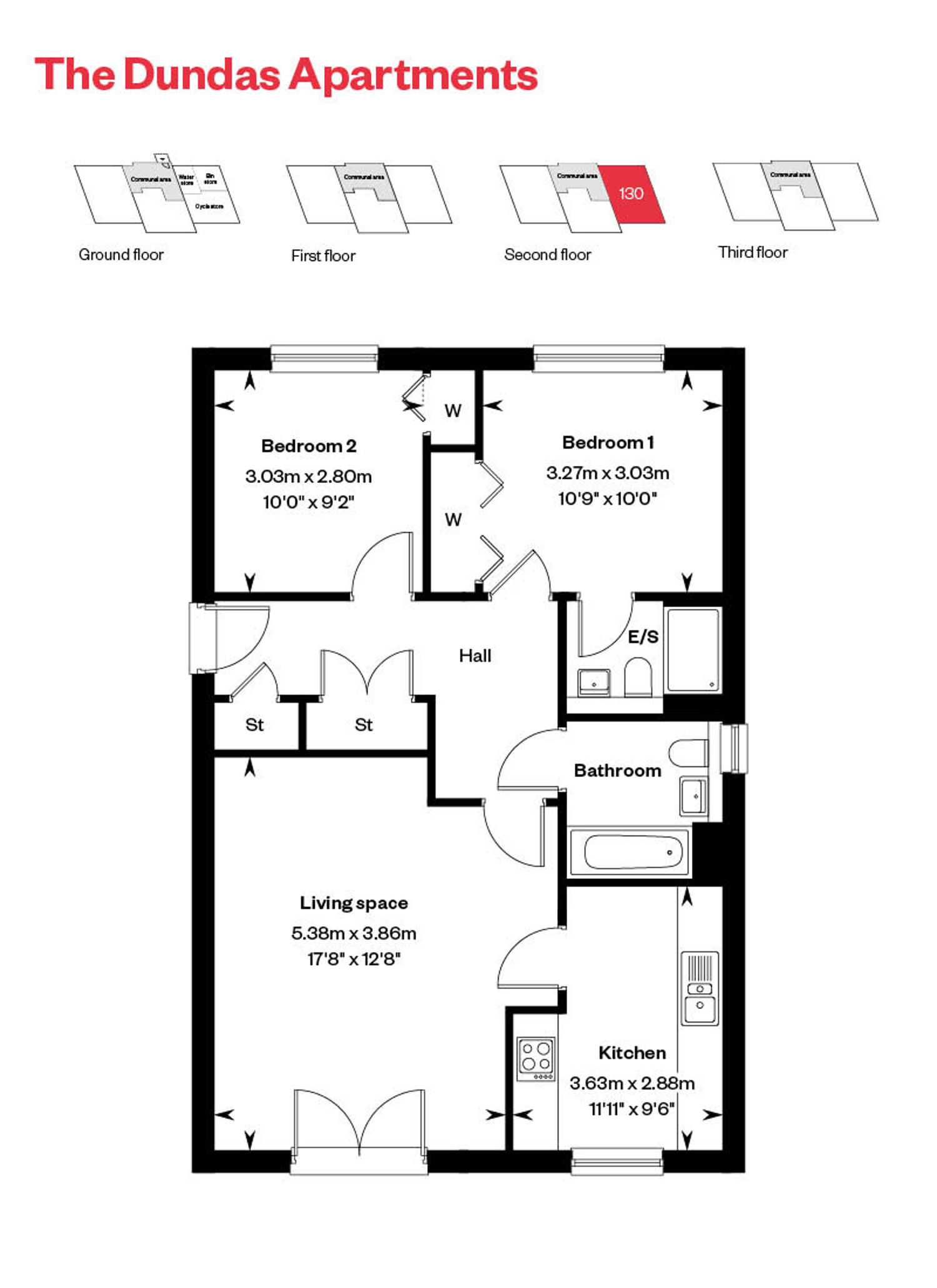 Dundas Apartment Floor Plan - Plot 130