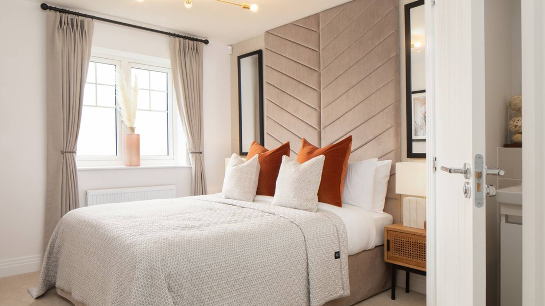 Indicative photography of a bedroom from a 2 bedroom home for sale at The Orchards in Purton, Wiltshire, built by CALA Homes