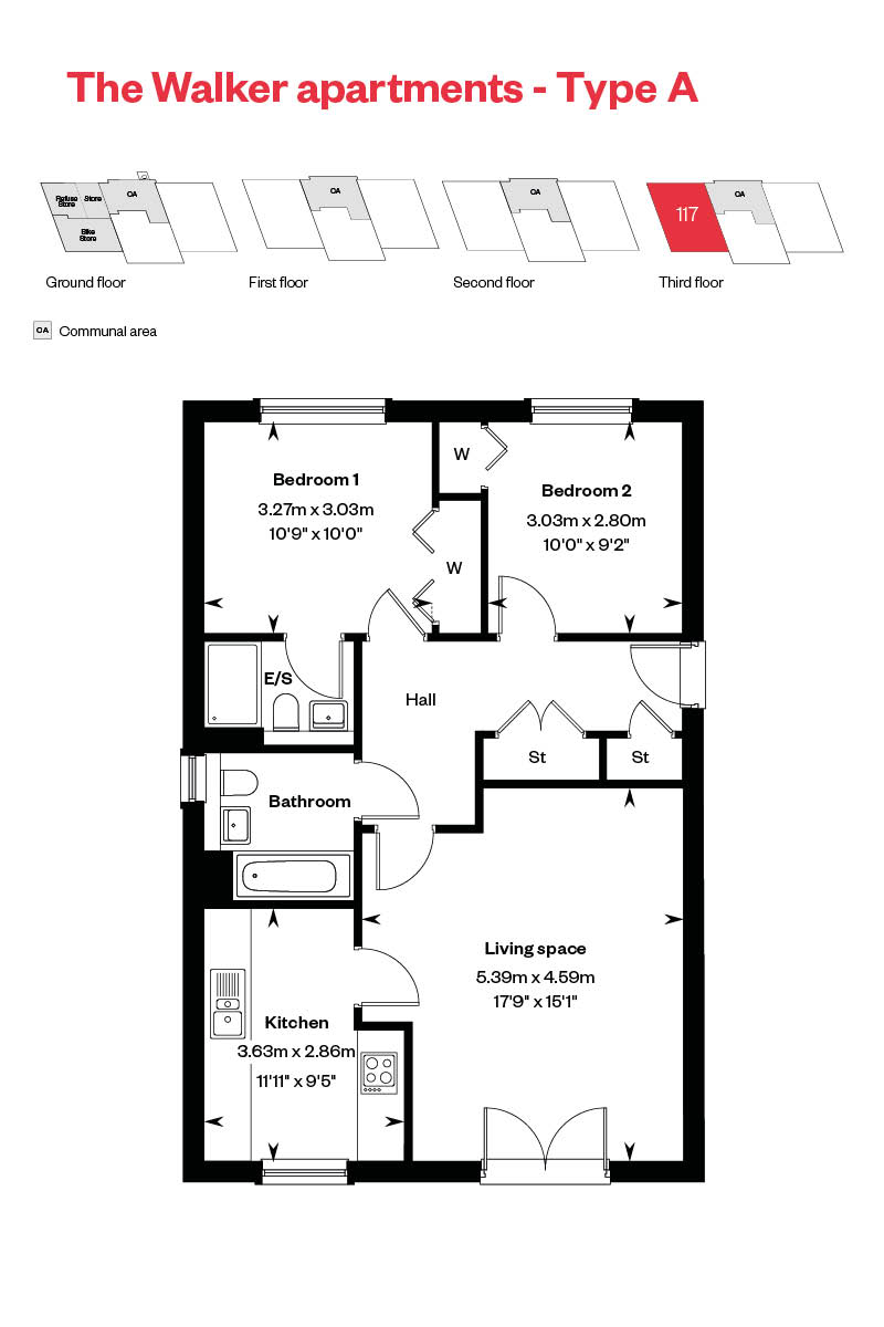 Rosebery Wynd The Walker Apartments Web Floorplans Plot 117