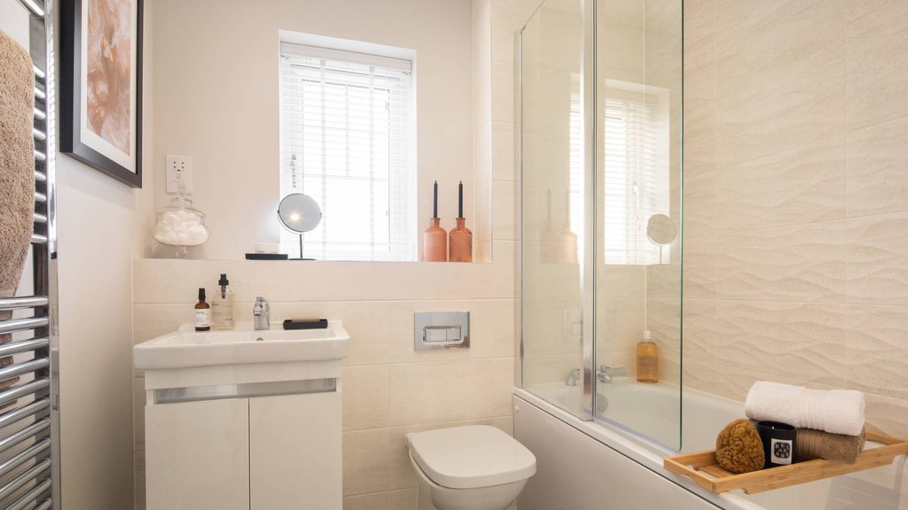 Indicative photography of a bathroom from a 2 bedroom home for sale at The Orchards in Purton, Wiltshire, built by CALA Homes