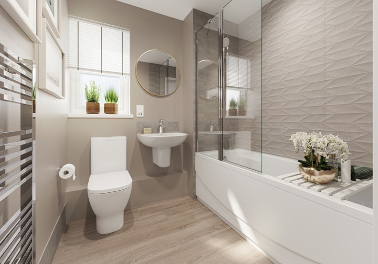 The Guelder Apartment Internal CGI P5,8 Bathroom At Ingatestone Grove, Essex