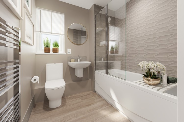 The Guelder Apartment Internal CGI P5,8 Bathroom At Ingatestone Grove, Essex