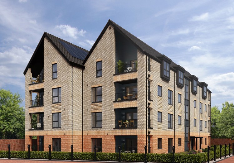 CGI of 1 & 2 bed apartments for sale in Egham Surrey