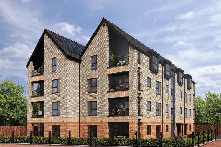 CGI of 1 & 2 bed apartments for sale in Egham Surrey