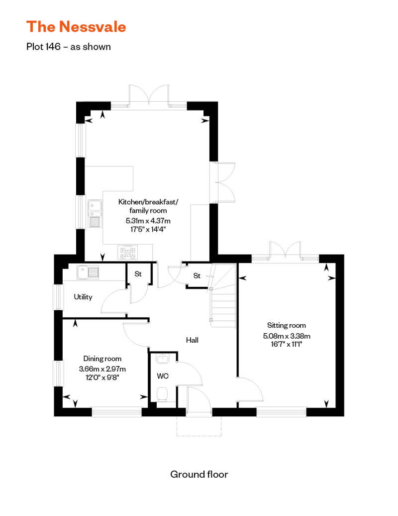 The Nessvale GF ASHP Floor Plan