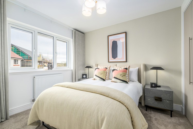3 bedroom showhome | second double bedroom with built-in storage