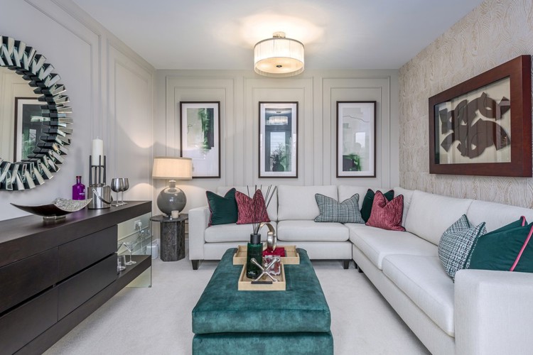 4 bedroom showhome | formal lounge with front-facing windows and elegant neutral décor