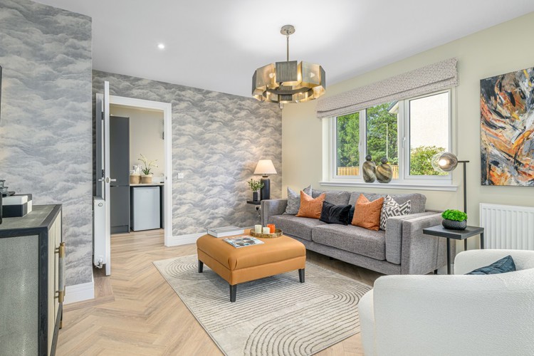 5 bedroom showhome | open plan family area connecting to the separate utility room