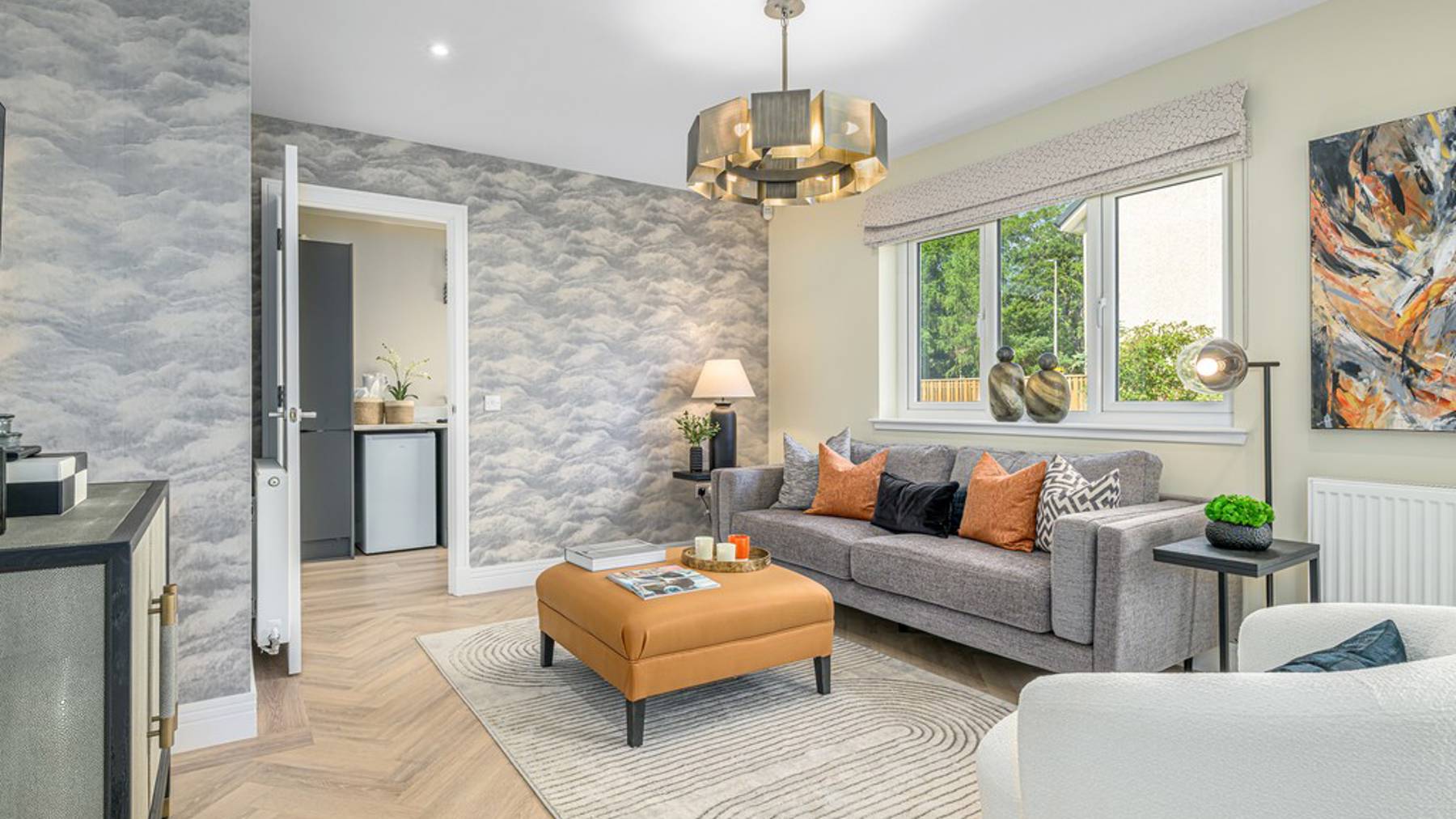 5 bedroom showhome | open plan family area connecting to the separate utility room