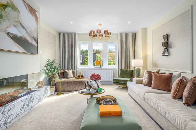 5 bedroom showhome | formal lounge with front-facing windows and elegant neutral décor, ideal for entertaining