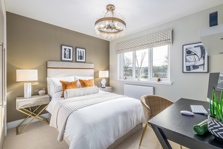 4 bedroom showhome | generous bedroom with fitted wardrobes and soft neutral tones