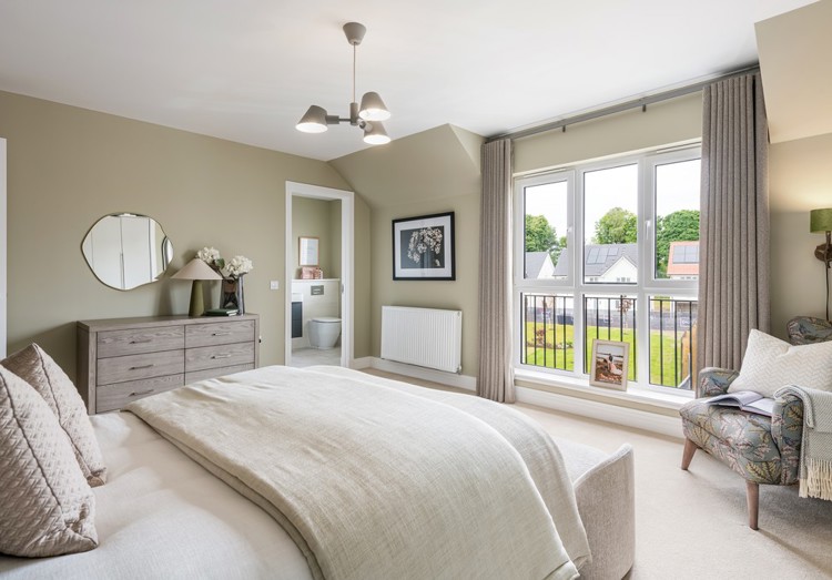 5 bedroom showhome | impressive bedroom with en-suite, Juliet balcony and fitted wardrobes as standard 