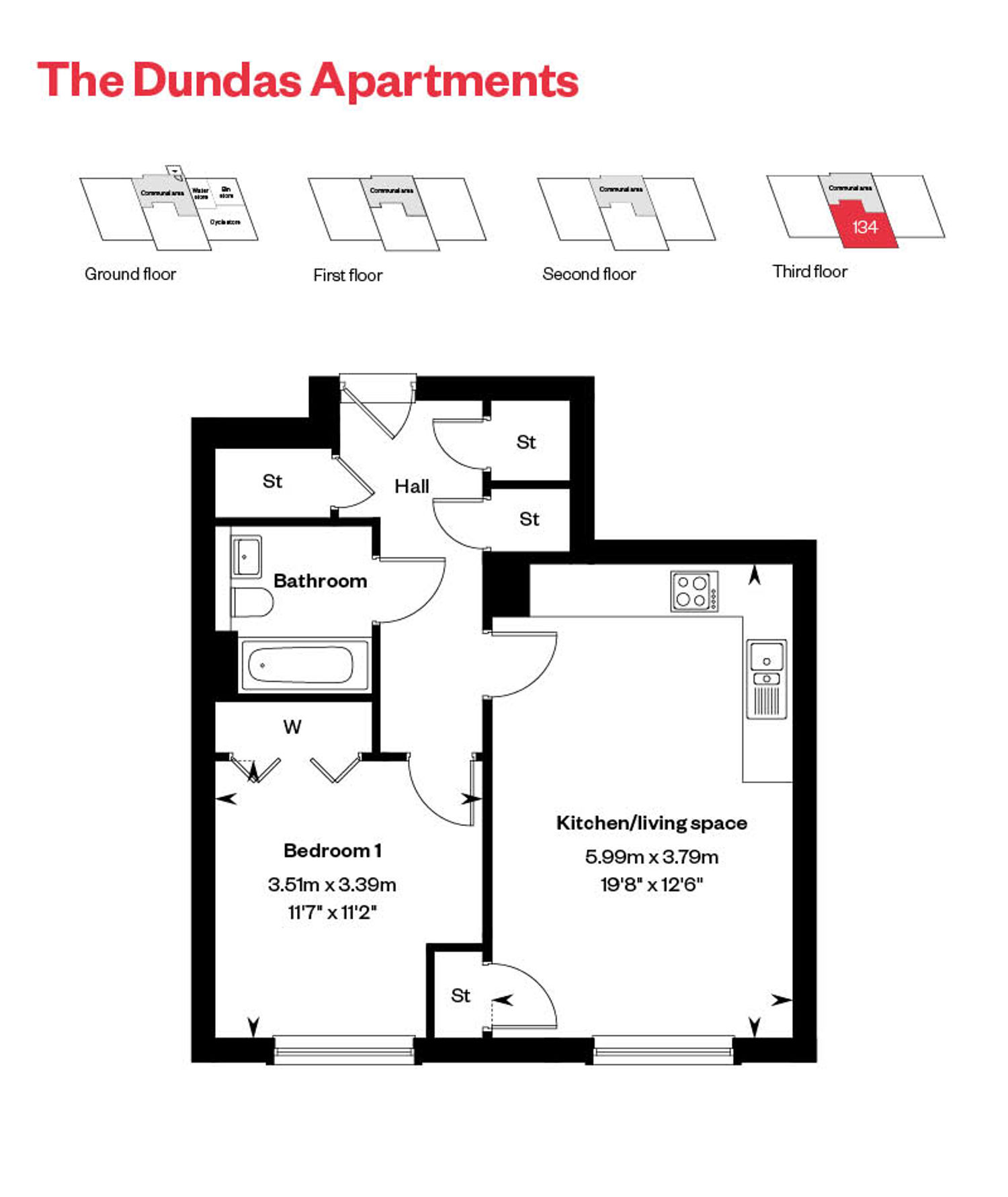 Dundas Apartment Floor Plan - Plot 134