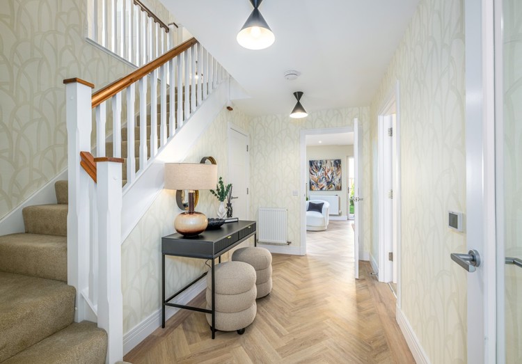5 bedroom showhome | welcoming entrance leading to spacious hallway with cloakroom and storage