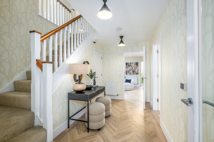 5 bedroom showhome | welcoming entrance leading to spacious hallway with cloakroom and storage