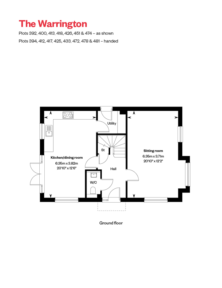Warrington Ground Floor floorplan at Cross Trees Park, Shrivenham