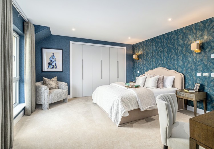 5 bedroom showhome | bedroom with fitted wardrobes and soft neutral décor
