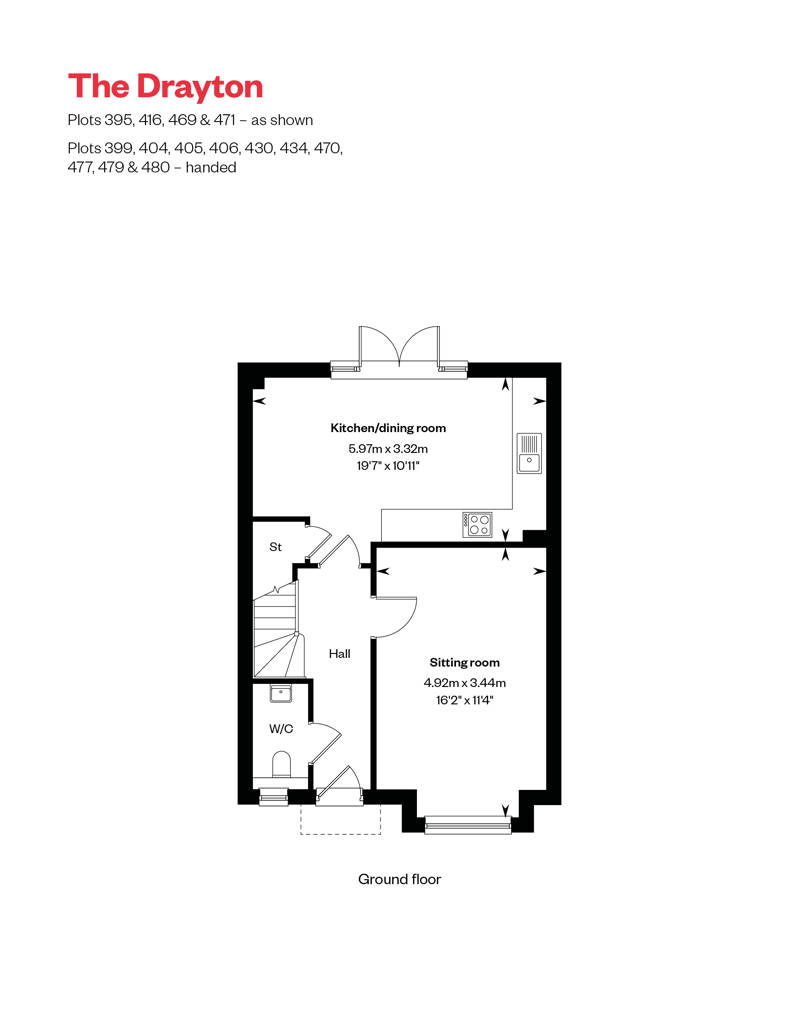 Drayton Ground Floor floorplan at Cross Trees Park, Shrivenham