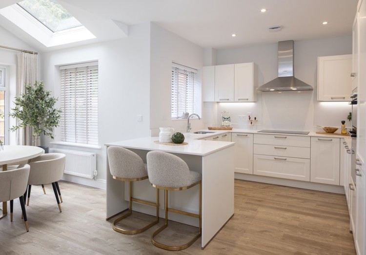Open plan kitchen dining room of houses for sale in egham surrey