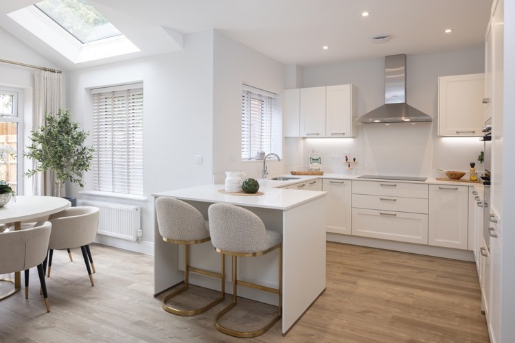 Open plan kitchen dining room of houses for sale in egham surrey